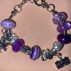 Purple and Silver Jewelry Set